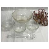 Crystal 9 Piece Salad Set and 5 Tumblers