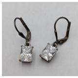 Vintage Sterling Silver & CZ Earrings