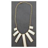 Fashion Necklace of Faceted White Fingers