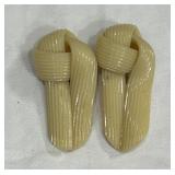 Vintage Art Deco Bakelite Knotted Shoe Clips