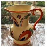 Czechoslovakian Lostro Pottery Pitcher 1930s.