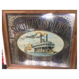 GREAT OLD SMOKED GLASS SOUTHERN COMFORT BAR SIGN MIRROR