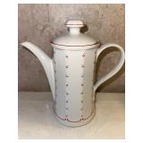 Tall White & Red Teapot