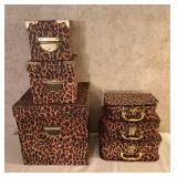 Lot of Leopard Print Nesting Boxes