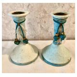 Pair of Mexican Ceramic Candlesticks