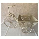 White Metal Tricycle Planter