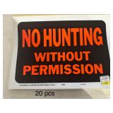 20 No Hunting Without Permission Signs