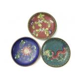 (3) Antique Chinese Cloisonnï¿½ Enamel & Brass