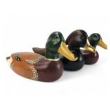 3 Vintage Wooden Duck Decoys