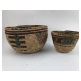 2 Hand Made Nigerian / African Woven Baskets