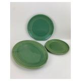 (3) RARE Jade Green  Vtg. 1930s Bauer Ringware