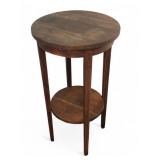 Two tier round wood table 30"