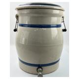 Large crockery blule/white lidded dispenser