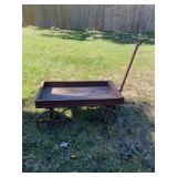 Antique wooden wagon cart with handle