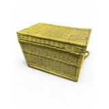 Yellow Wicker Basket w/handles