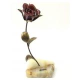 Demott Signed Brass & Copper Metal Rose