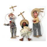 (3) Vintage Mexican Marionette Puppets