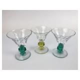 Lot of Vtg. MCM Cordial Glasses w/ Cube Stem