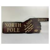 Wood North Pole Sign