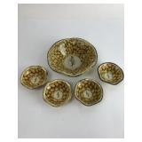 1939 Worlds Fair Peanut Bowl & (4) Small Dishes