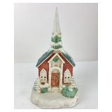 Vintage Wind-Up Music Box Porcelain Church