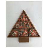 Wood Christmas Tree Trinket Display Wall Hanging