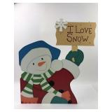 Light up Let It Snow Snowman Sign