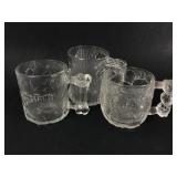 (3) Vtg. 1993 McDonalds Flintstones Glass Mugs