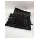 Superfine 100% lambswool scarf -black/red/grey