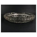 Vtg. Crystal Cut Heavy Glass Ashtray