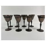 set of 8 plated wine glasses 6"