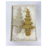 pr. Christmas Tree ornaments - silver/gold 6"