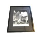 Framed Photo of fountain  signed Horsch 17x21"