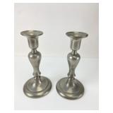 (2) Pewter Set of Candlesticks - Made in Portugal