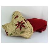 2 tree skirts - silk type material and knitted