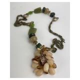 Green Necklace/ear tone bracelet