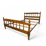 Wood spindle full-size bed frame