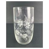 Clear Glass With Floral Etching