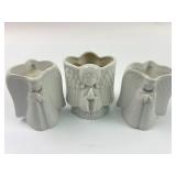 Set Of 3 Ceramic Angel Candle Holders