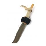 Primitive Flint Knife with Wooden Handle