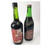 Two Vintage Wine Bottles With Labels