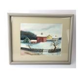 Framed Watercolor Landscape by Bea