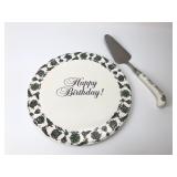 Avon Happy Birthday Plate And Server Set