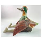 Pier 1 Handpainted Wood Duck Shelf Sitter