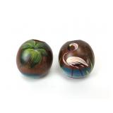 Handpainted Coconut Shell Salt Shakers