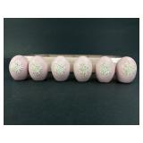 Set Of Six Pink Decorative Eggs