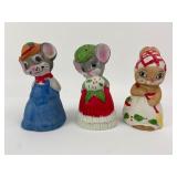 Set Of Three Jasco Animal Figurine Bells