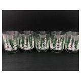 Set Of 5 Vintage Libbey Evergreen Tumblers