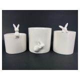 Set Of Three Ceramic Bunny Cups