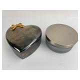 Heart-Shaped Metal Box And Round Container